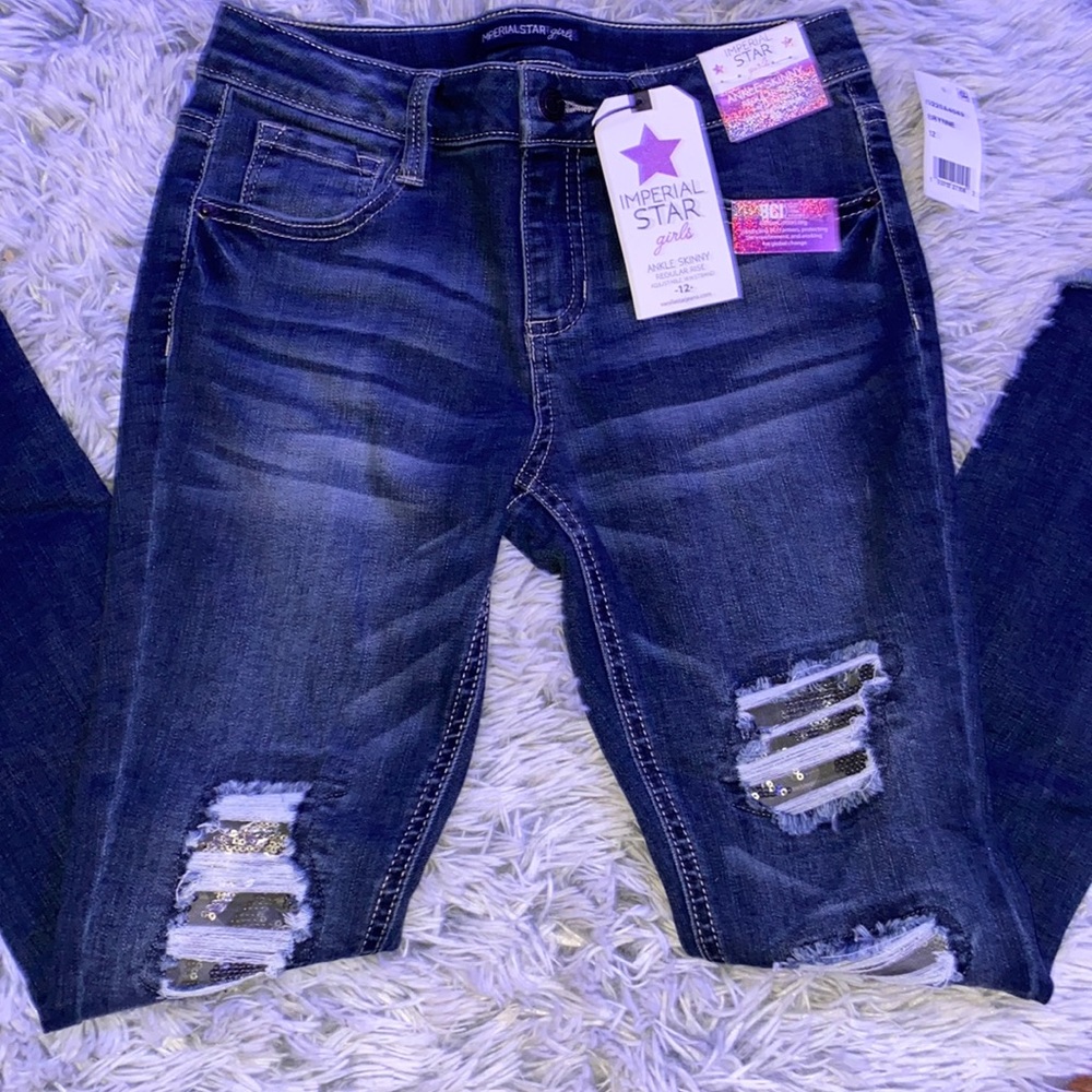 imperial star girls ripped skinny jeans